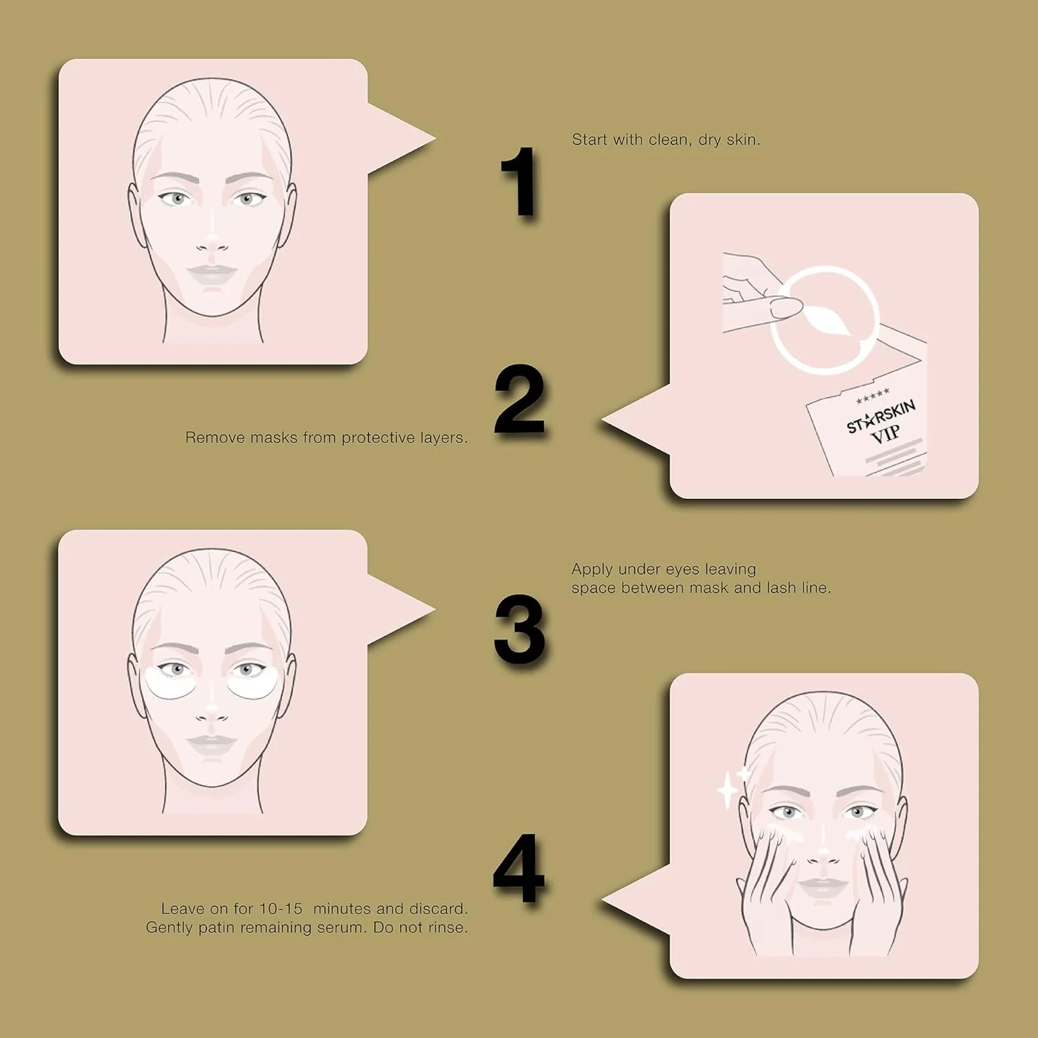 Starskin Luxury Gold Foil Revitalizing Eye Masks x 5 - Image 3