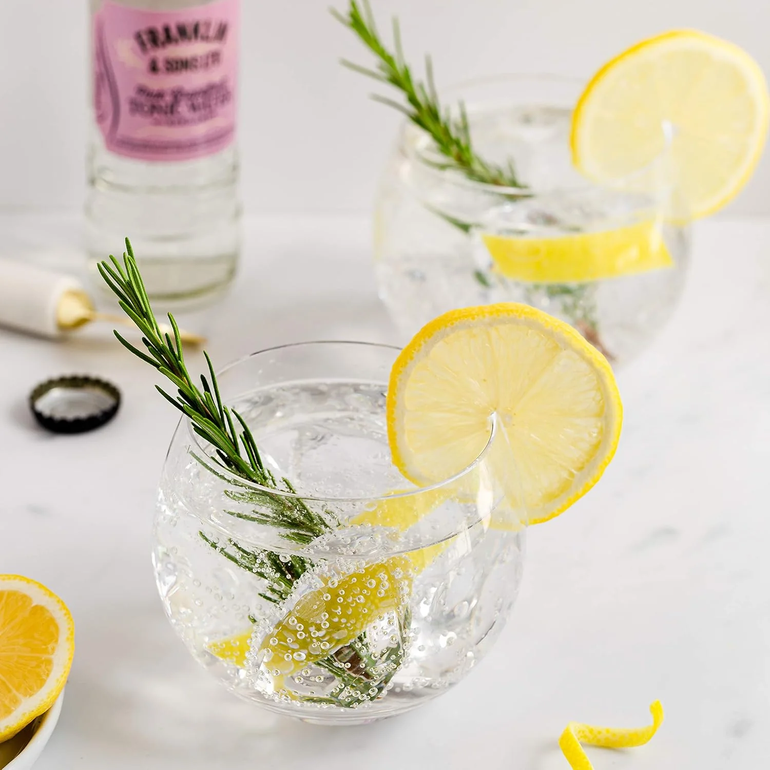 Stemless Gin Glasses by Lunar Oceans, Handmade Crystalline Glass 400ml, Set of 2 Gift Set - Image 4