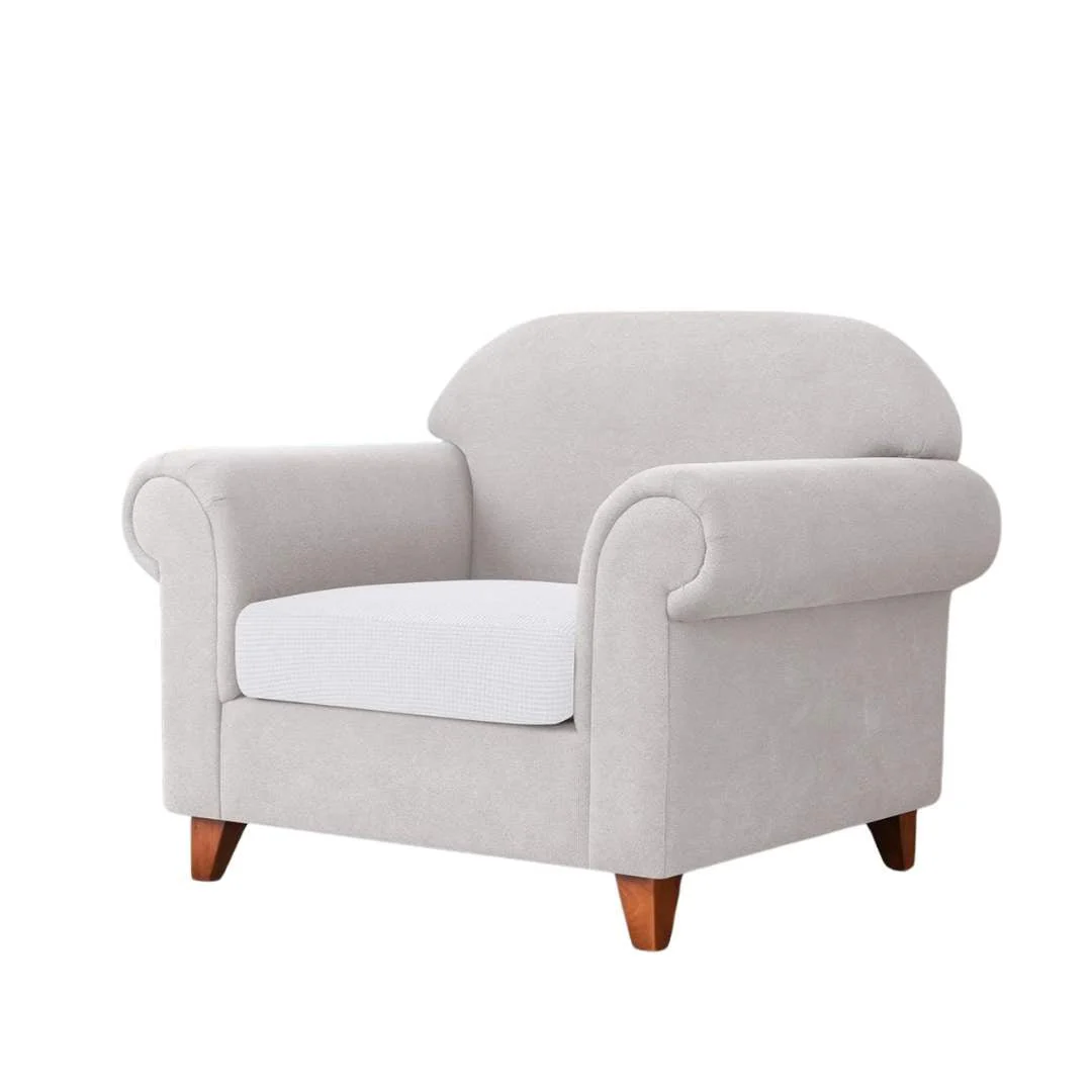 Stretch Seat Slipcover for Armchair - White