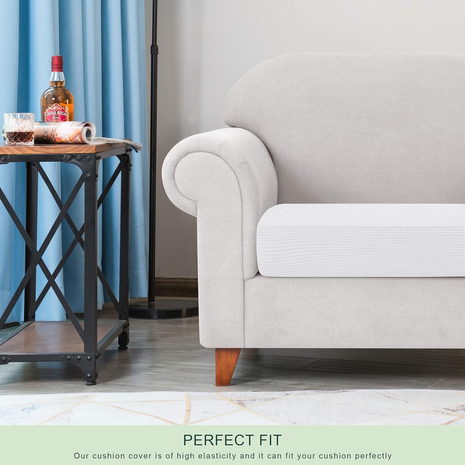 Stretch Seat Slipcover for Armchair - White - Image 7