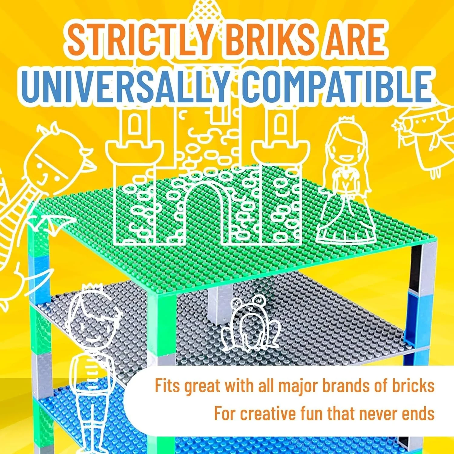 Strictly Briks 6 Baseplates & 50 Stackers (25x25cm) - Image 8