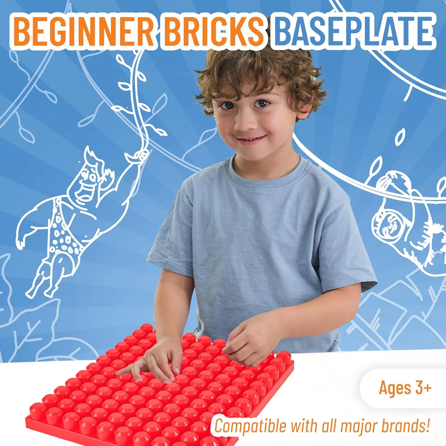 Strictly Briks Beginner Briks Baseplate 12.5"x15" - Red - Image 3