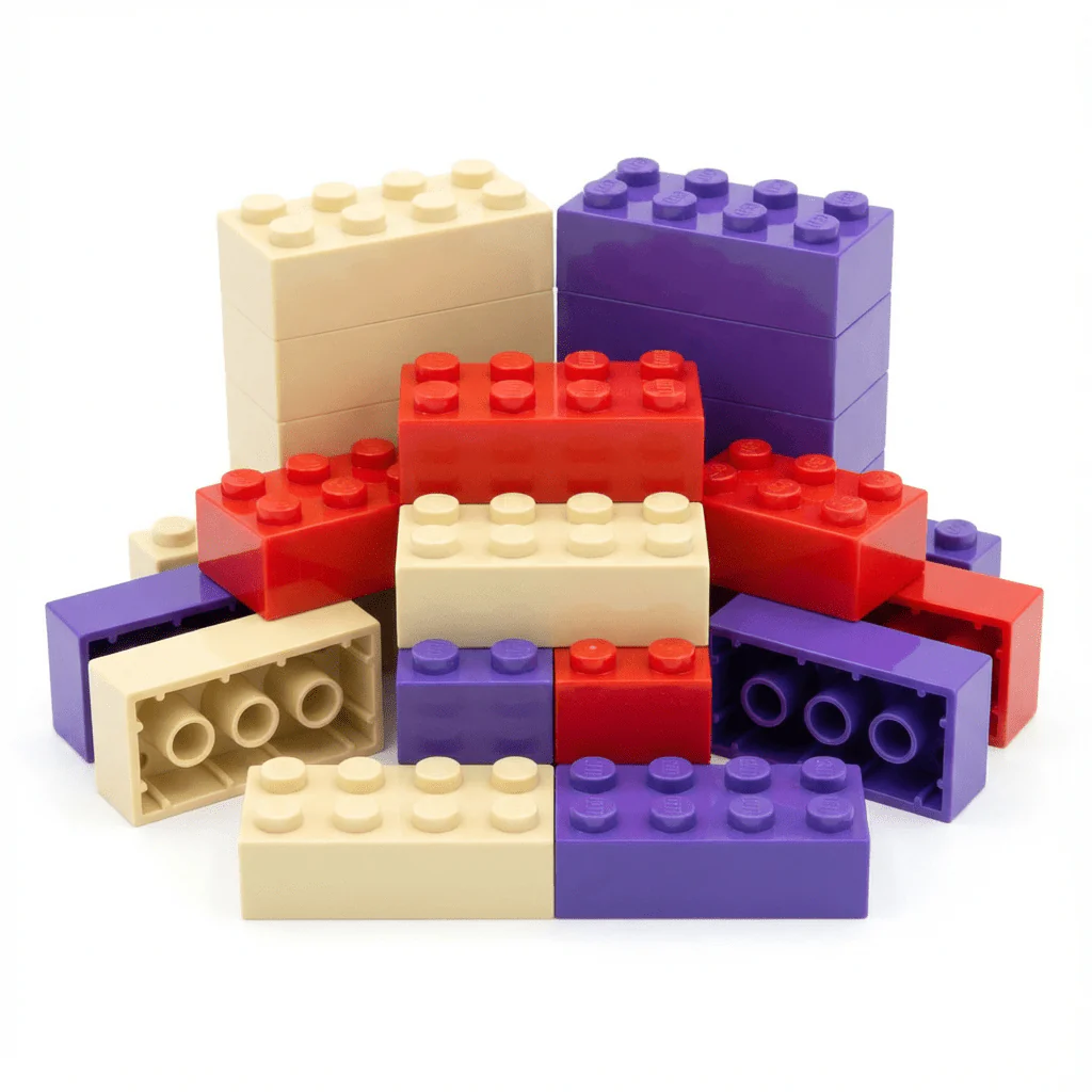 Strictly Briks Classic 2x4in Brick Bundle – 288 Pieces (Sand, Purple & Red) - Image 2