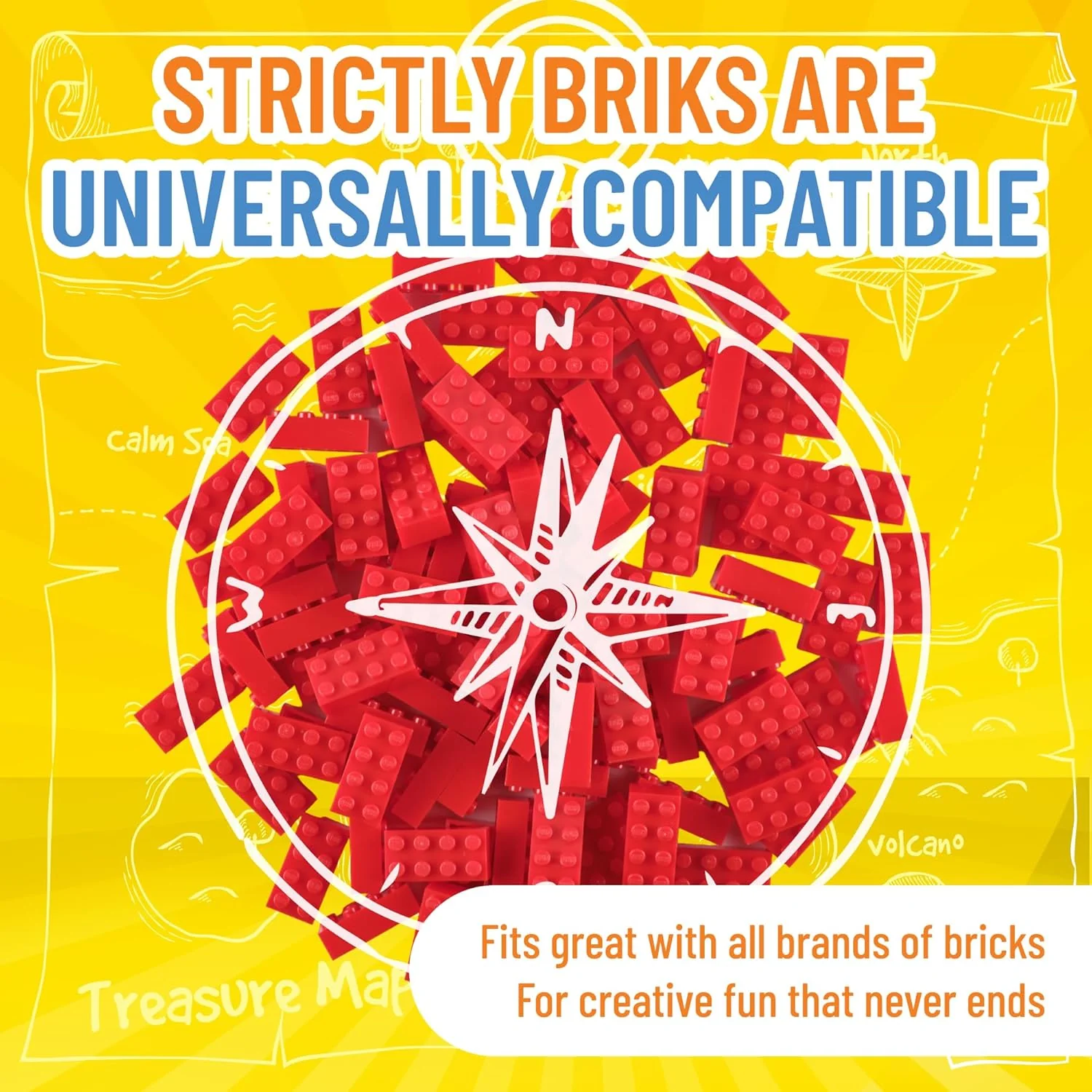 Strictly Briks Classic Building Bricks 96 Piece 2x4in - Red - Image 4