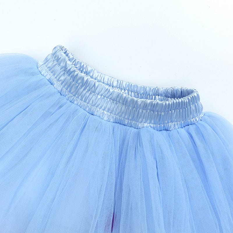 Style My Kid Girls BLUE Tulle Pom Pom Tutu Skirt (Various Sizes) - Image 3