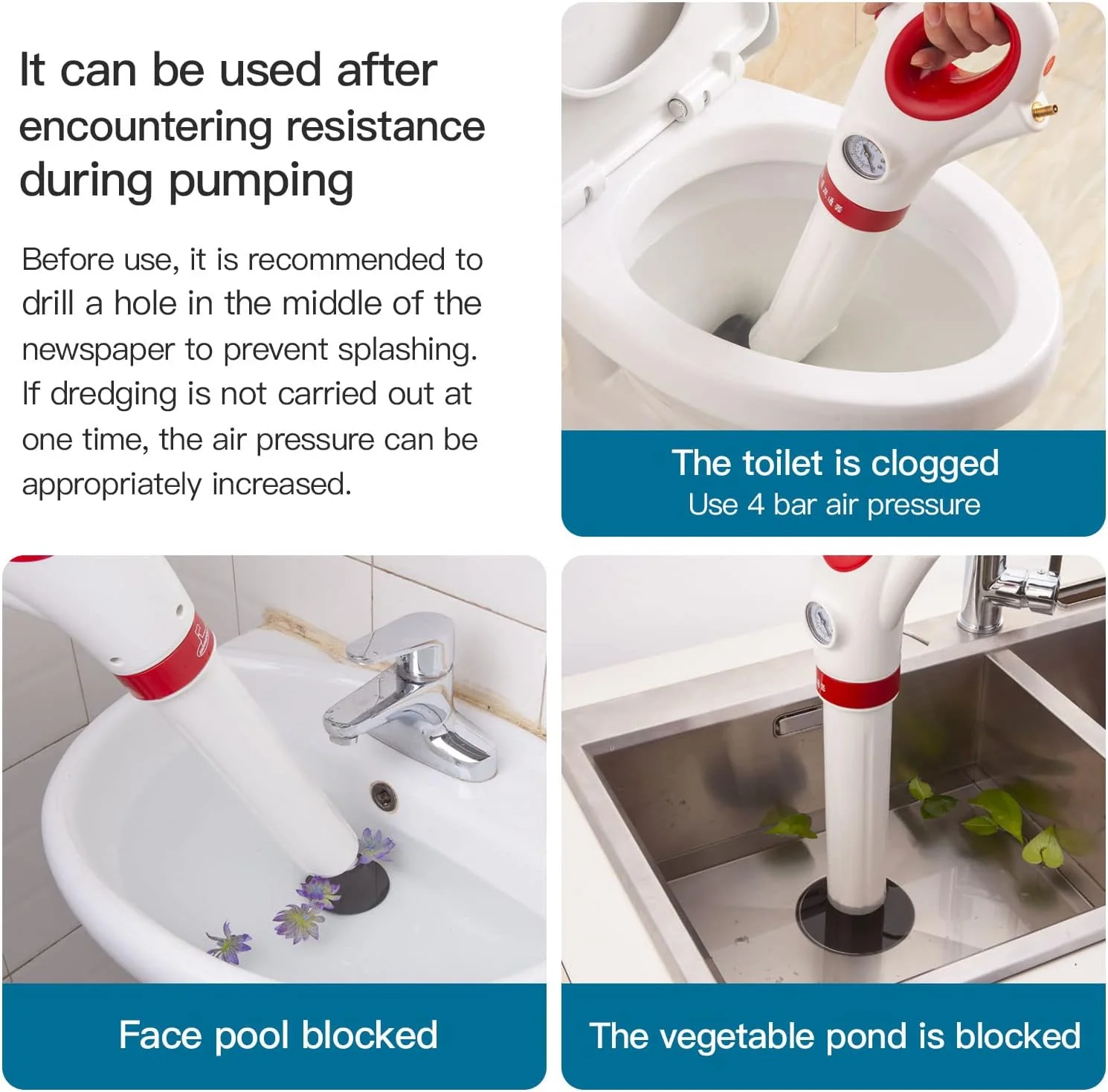 SUBMARINE Toilet Plunger, Toilet Auger, Unblocker - Image 5