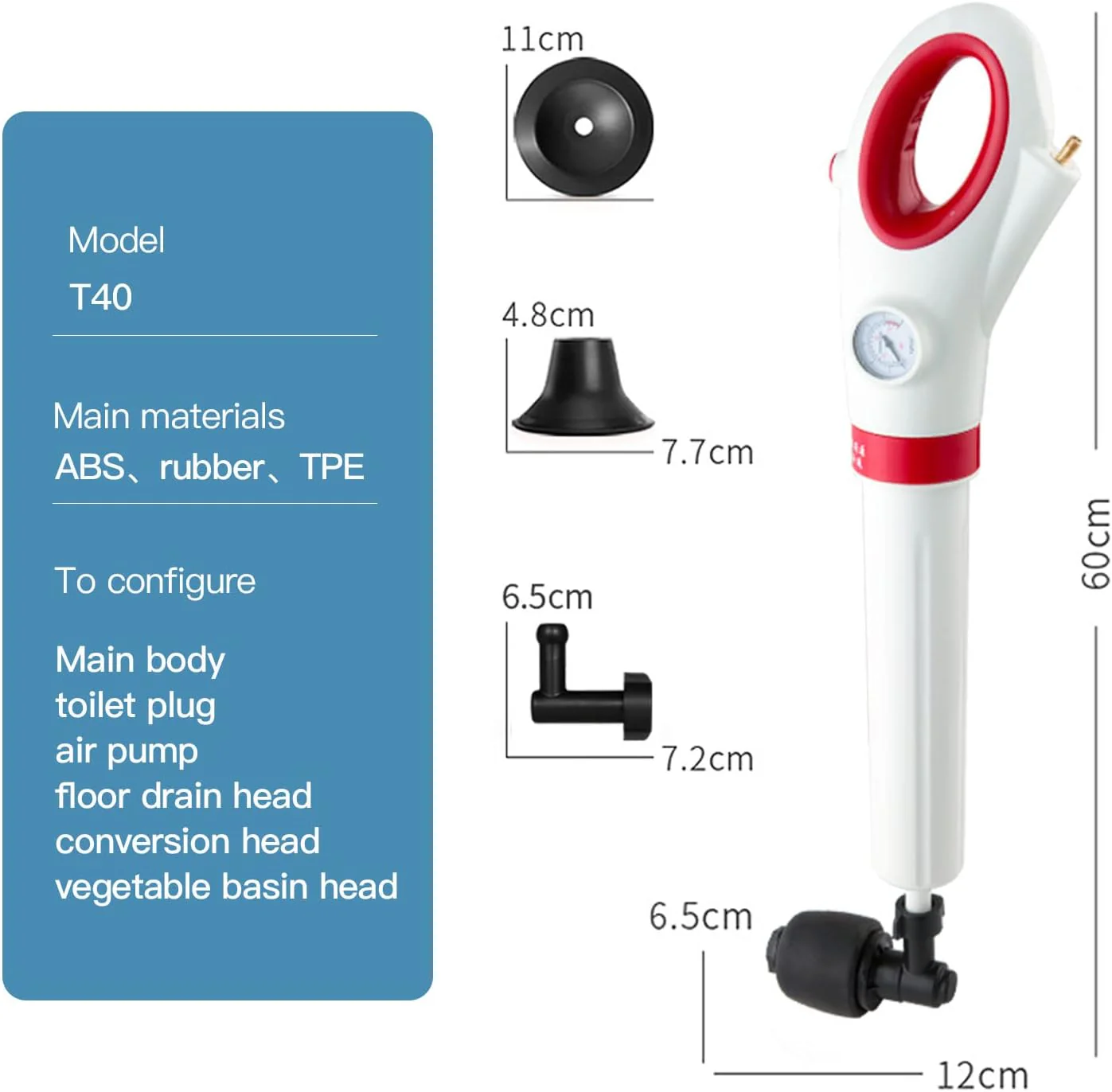 SUBMARINE Toilet Plunger, Toilet Auger, Unblocker - Image 6