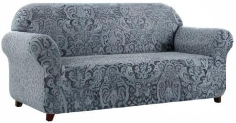 Subrtex 1-piece Elastic Sofa Cover - Grey Green Floral - Image 2