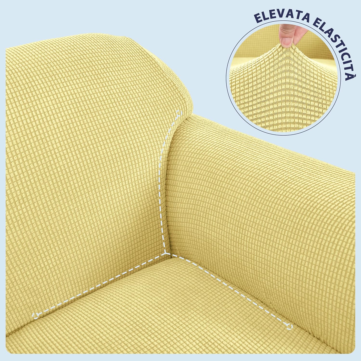 SUBRTEX Thickened Stretch Sofa Cover 1 Piece Cover - Light Yellow - Image 5