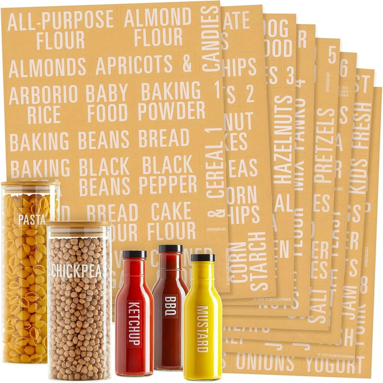 Talented Kitchen 224 Pantry Labels Bold White Pantry & Fridge Labels Set