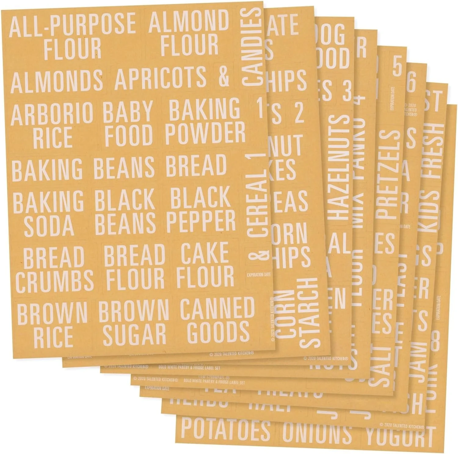 Talented Kitchen 224 Pantry Labels Bold White Pantry & Fridge Labels Set - Image 7