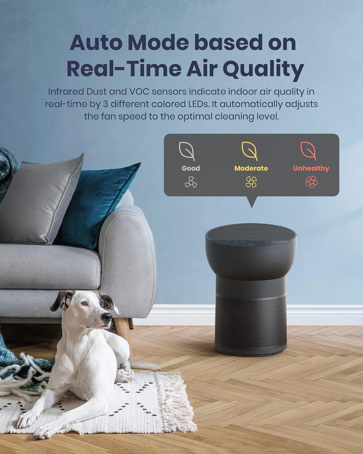 TCL Breeva A2 Smart Air Purifier with 4-Stage Clean - Black - Image 2