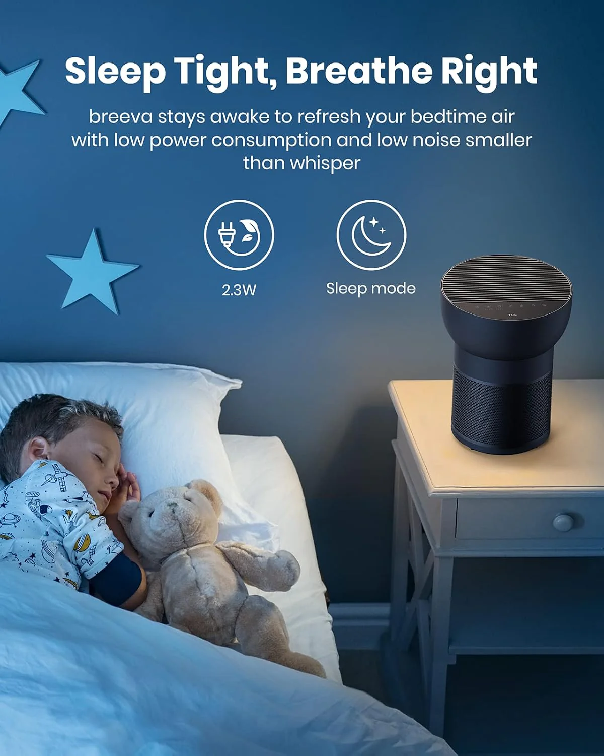 TCL Breeva A2 Smart Air Purifier with 4-Stage Clean - Black - Image 6