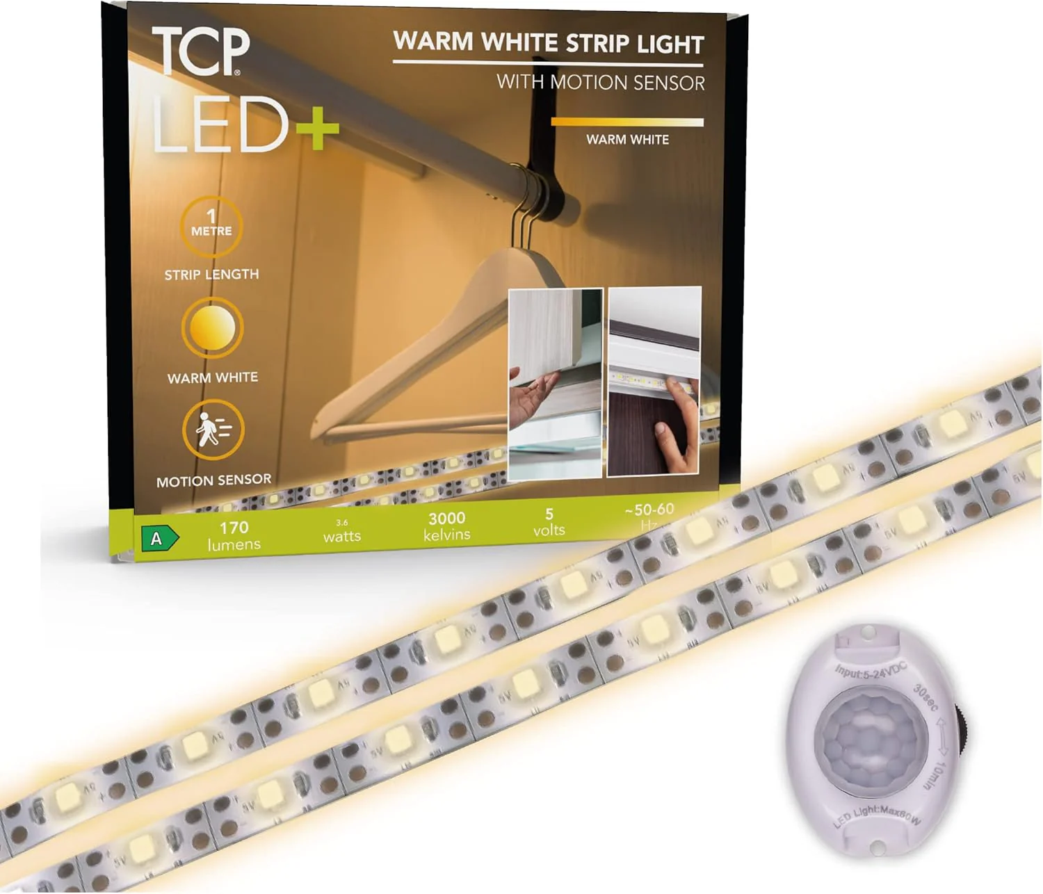 TCP LED Plus Strip Light - Warm White - 3 Pack - Image 2