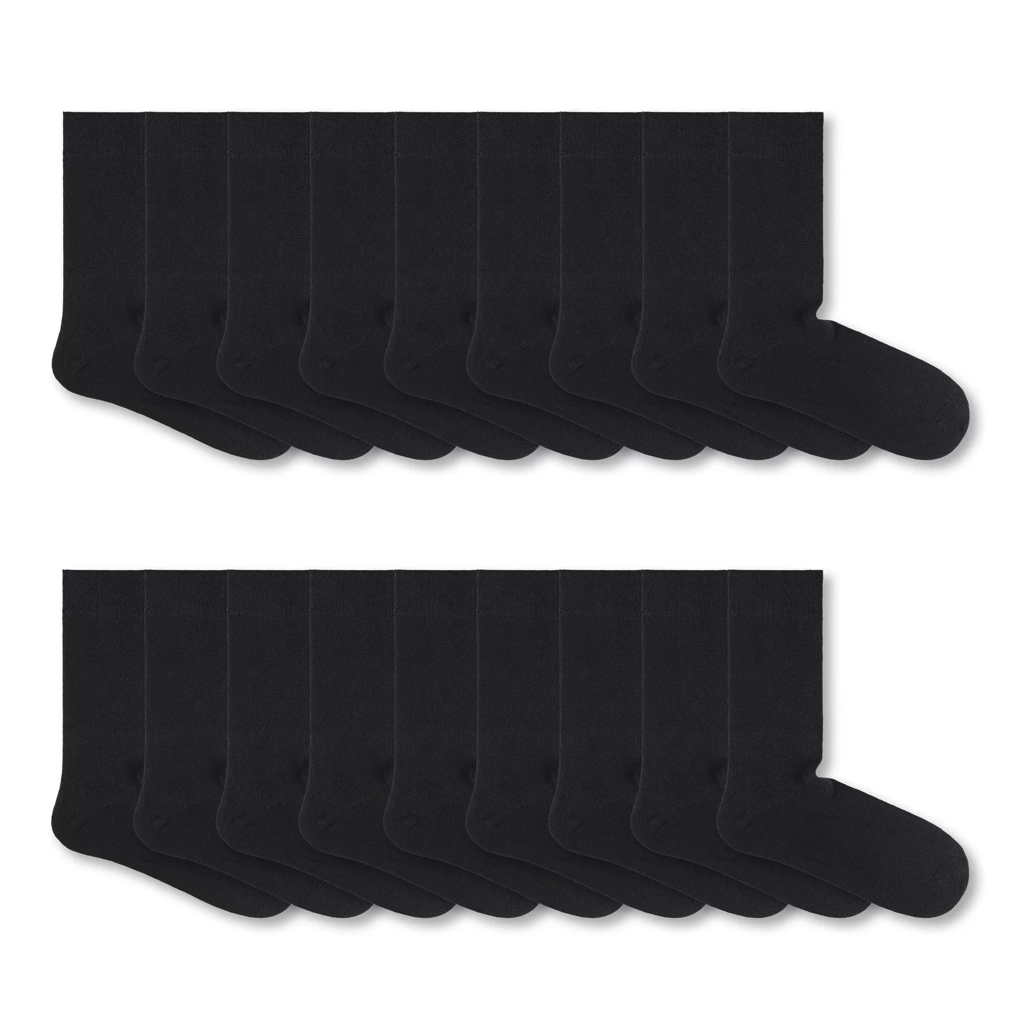 The Fine Black Cotton Sock Collection - 18 pairs