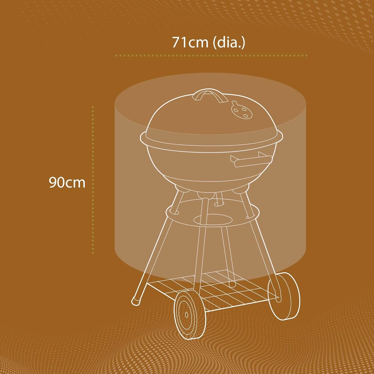 The Garden & Home Co Grey Kettle Barbecue Cover (90 x 71 cm) - Image 3