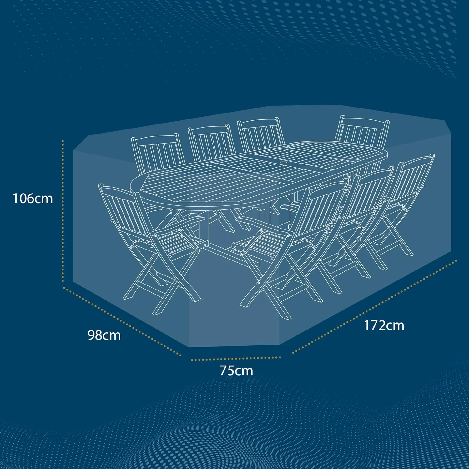 The Garden & Home Co Patio Set Cover - Large Oval (Black) - Image 2