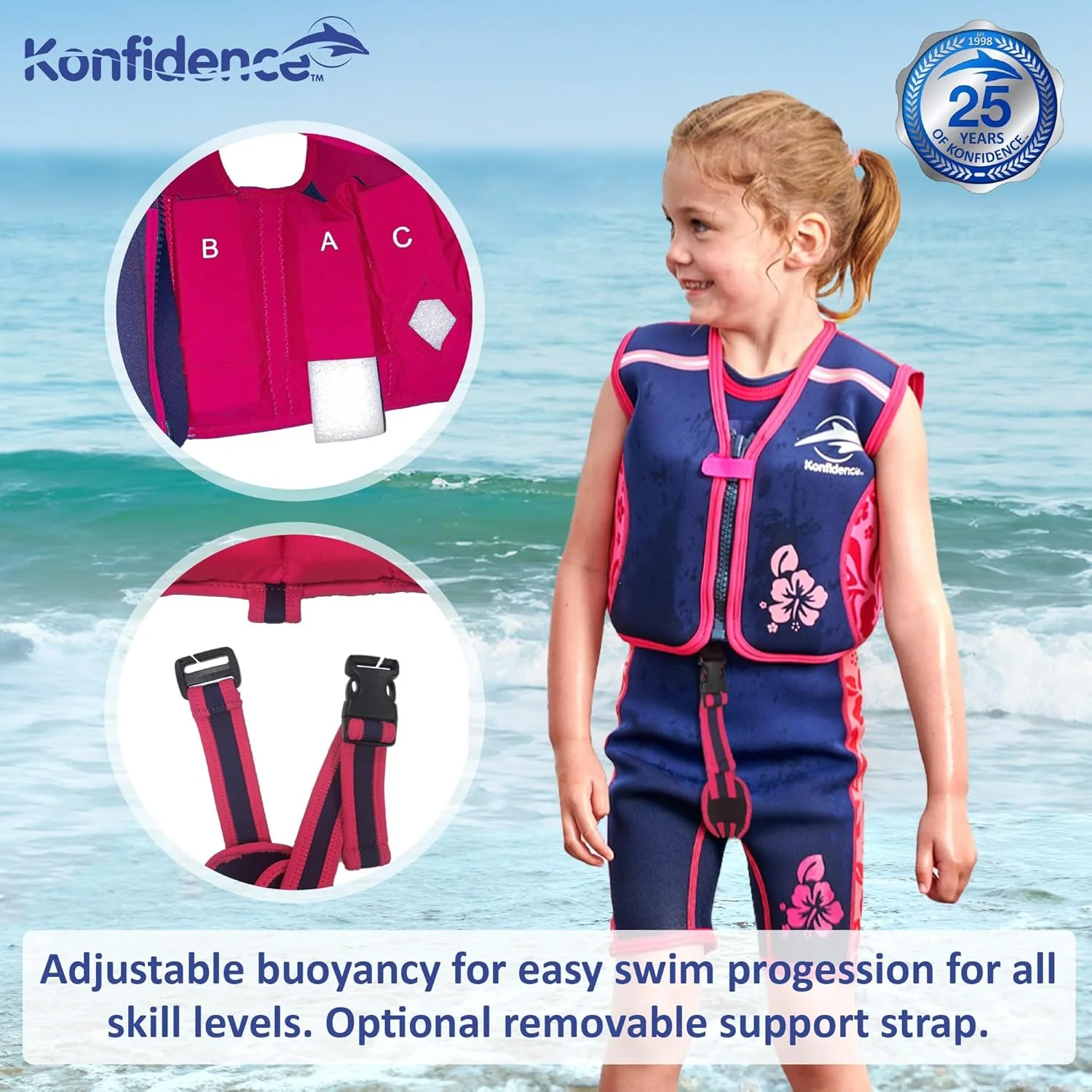 The Original Konfidence Children's Swim Jacket Polka Dot (1.5-3 Years) - Image 3