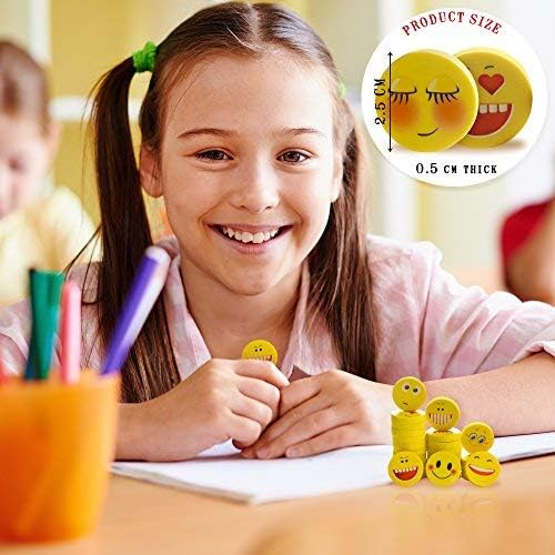 The Twiddlers - 100 Novelty Funny Face Rubber Erasers for Kids & School - Image 2