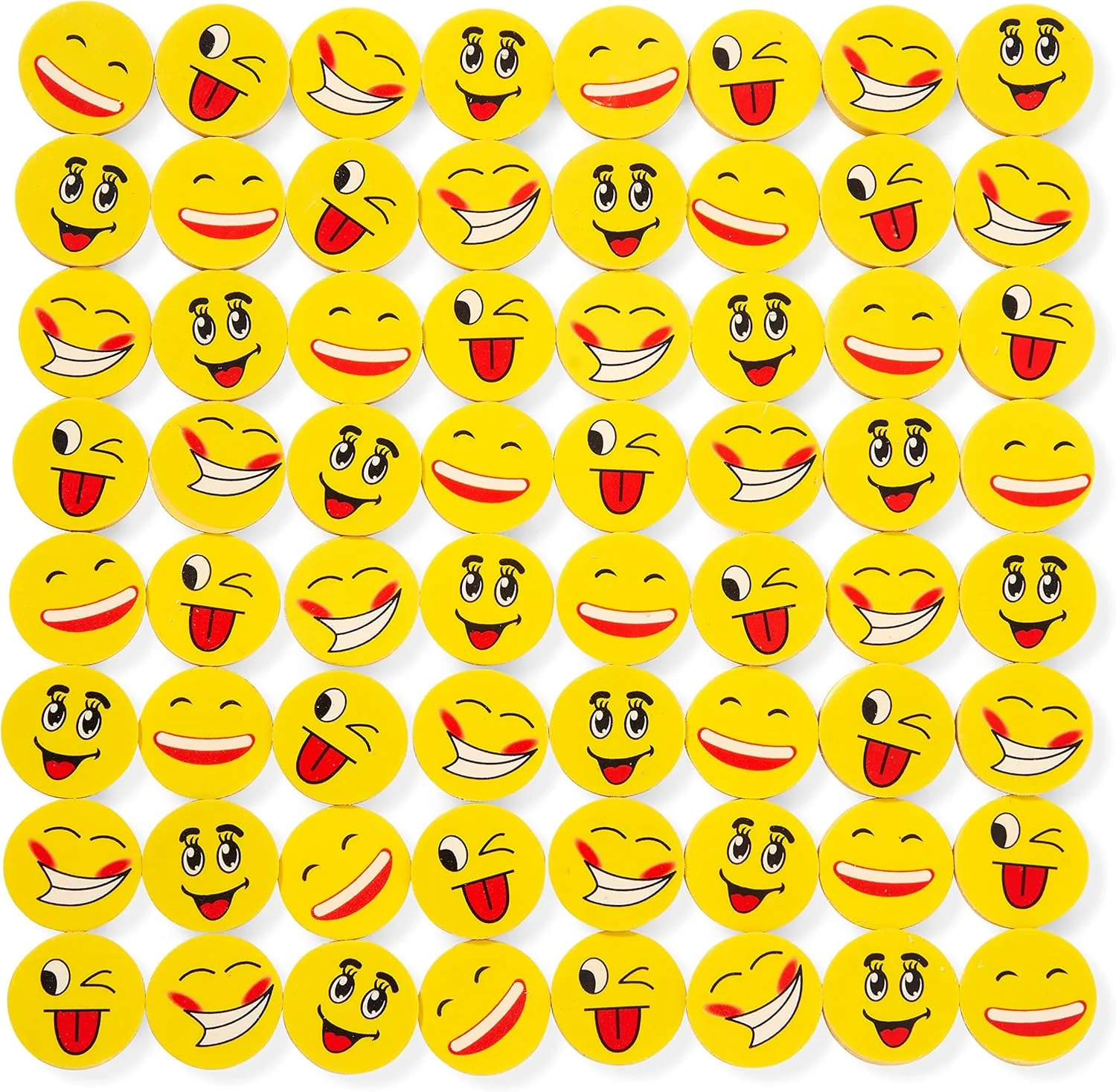 The Twiddlers - 100 Novelty Funny Face Rubber Erasers for Kids & School - Image 4