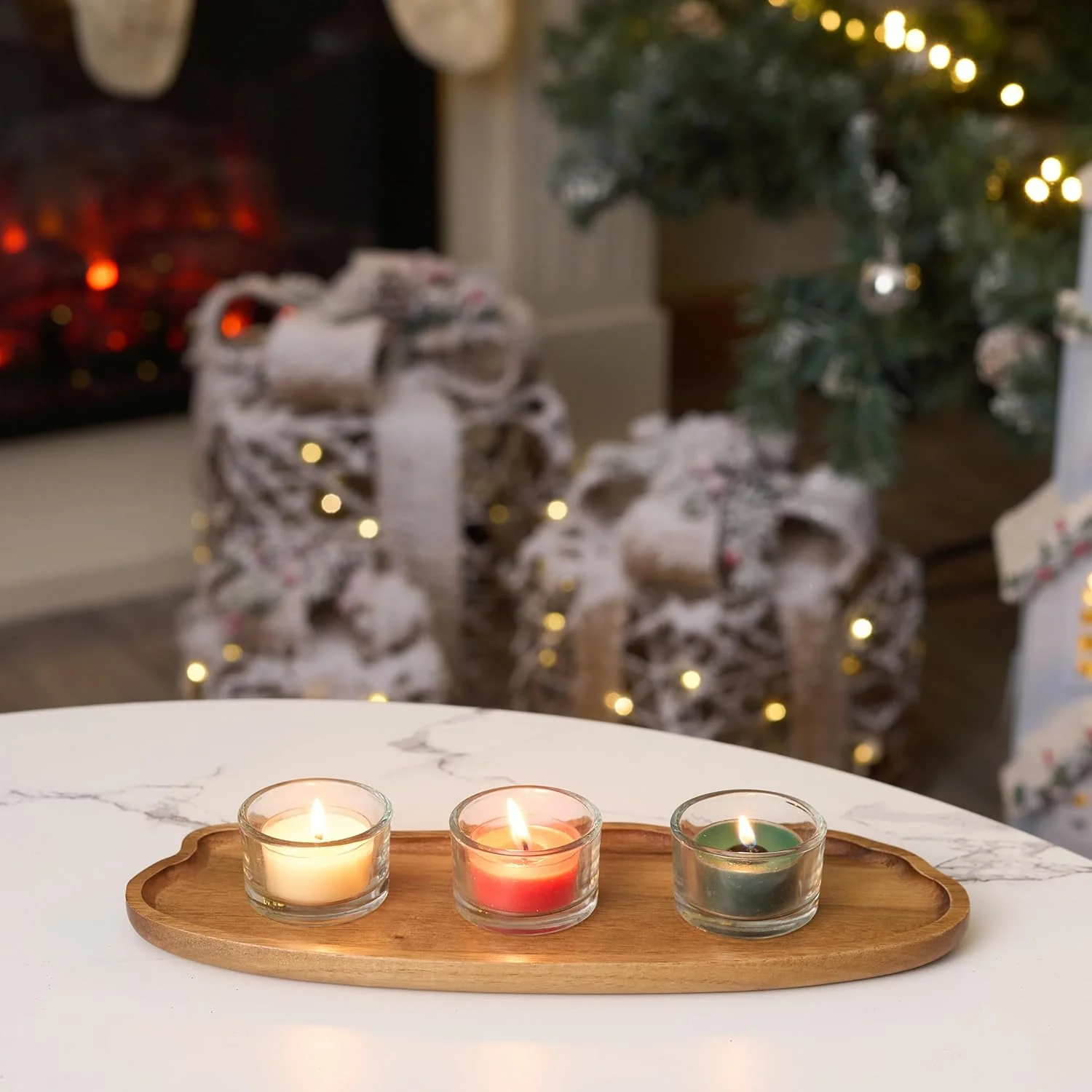 THE TWIDDLERS - 12 Christmas Tealights Candle - 4 Red, 4 Dark Green, 4 White - 4-6 Hours Burn - Image 3