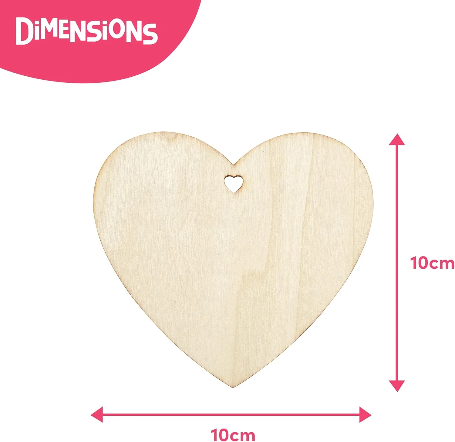 THE TWIDDLERS - 50 Blank Wooden Hearts for Crafting with String 10cm - Image 4