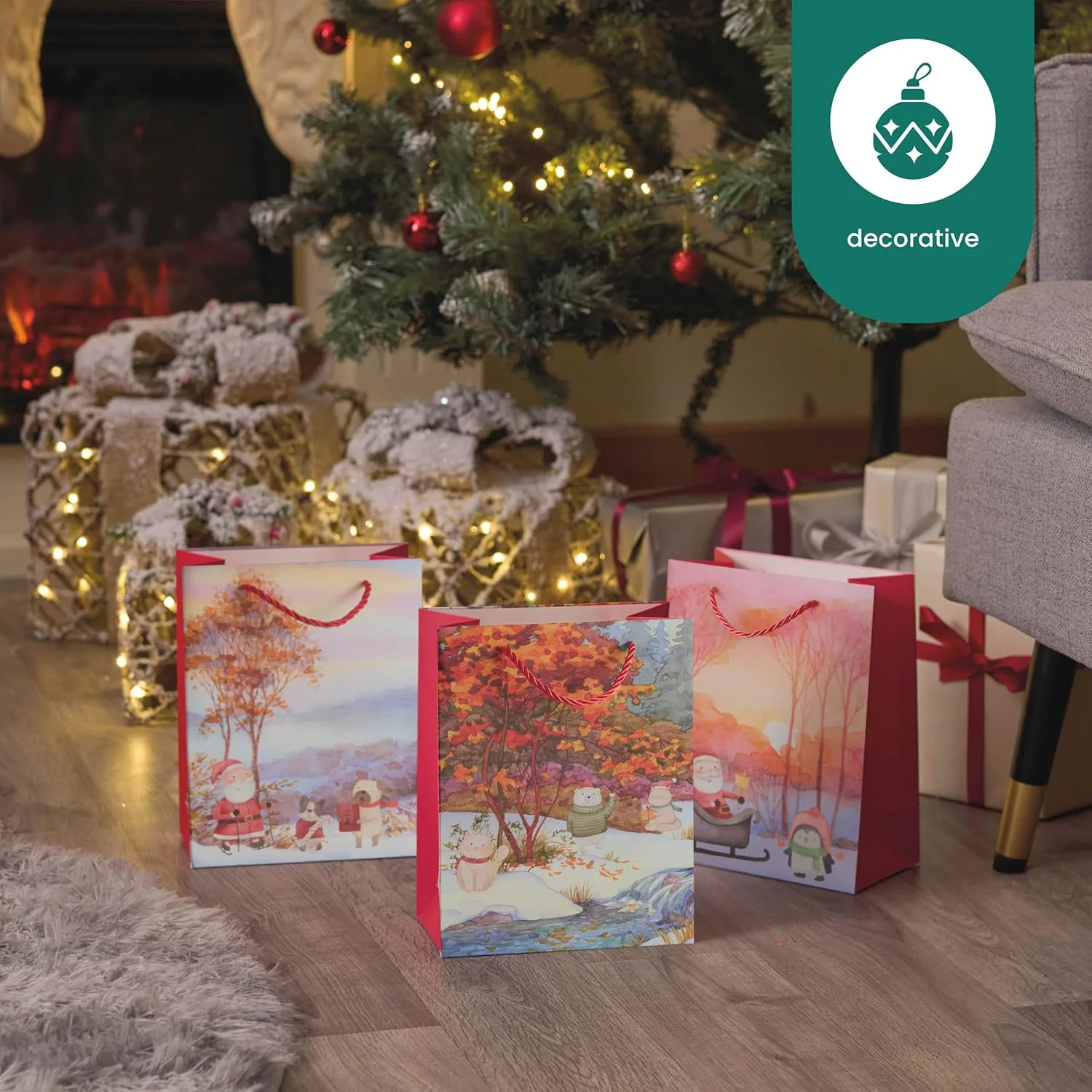 THE TWIDDLERS 6 Gift Bags for Christmas with Handles - 24cm x 18cm - Image 5