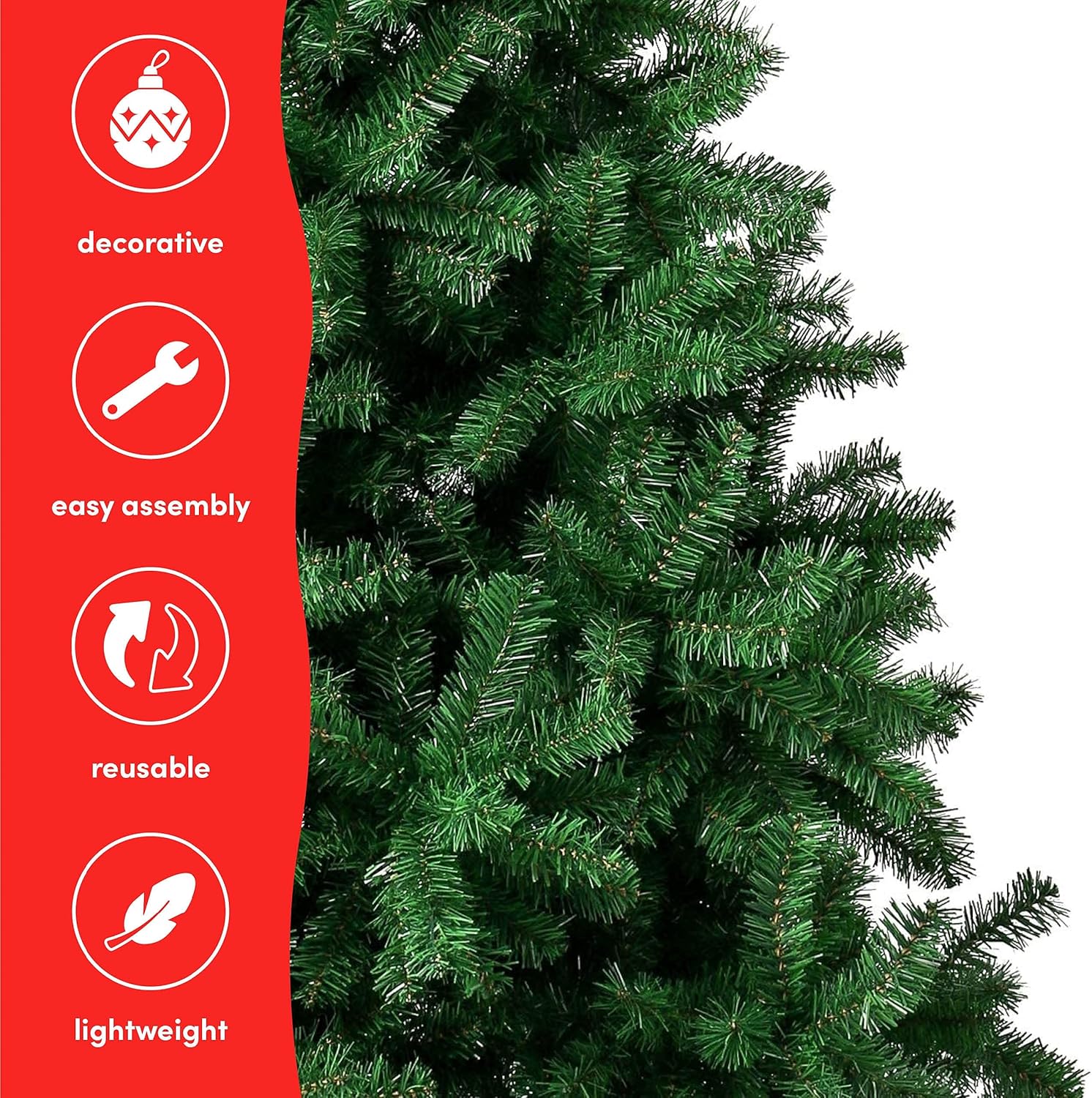 THE TWIDDLERS - 6ft / 1.8m Green Christmas Tree - Strong Metal Stand, 600 Tips - Image 5