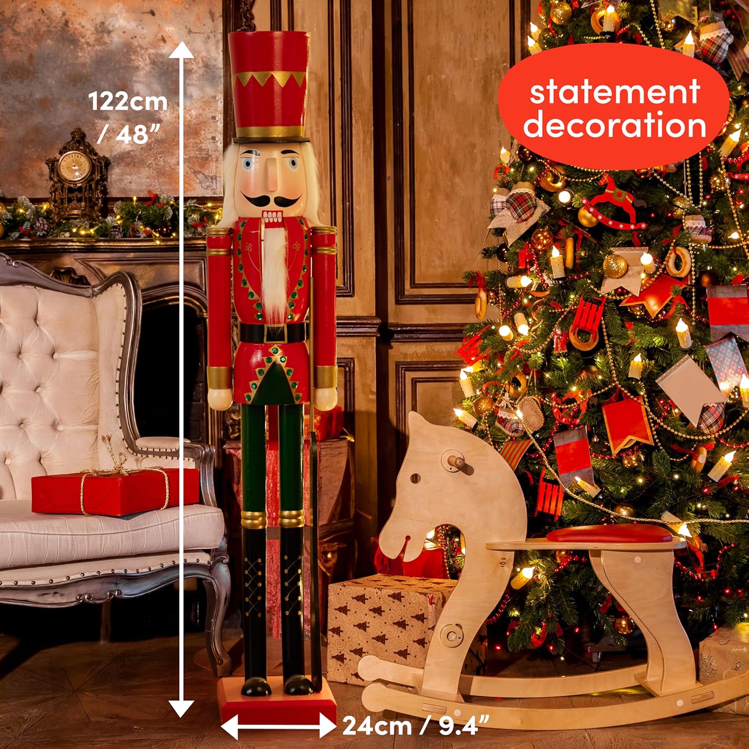 THE TWIDDLERS - Giant Christmas Nutcracker Soldier Decoration, 120cm/4ft - Image 3