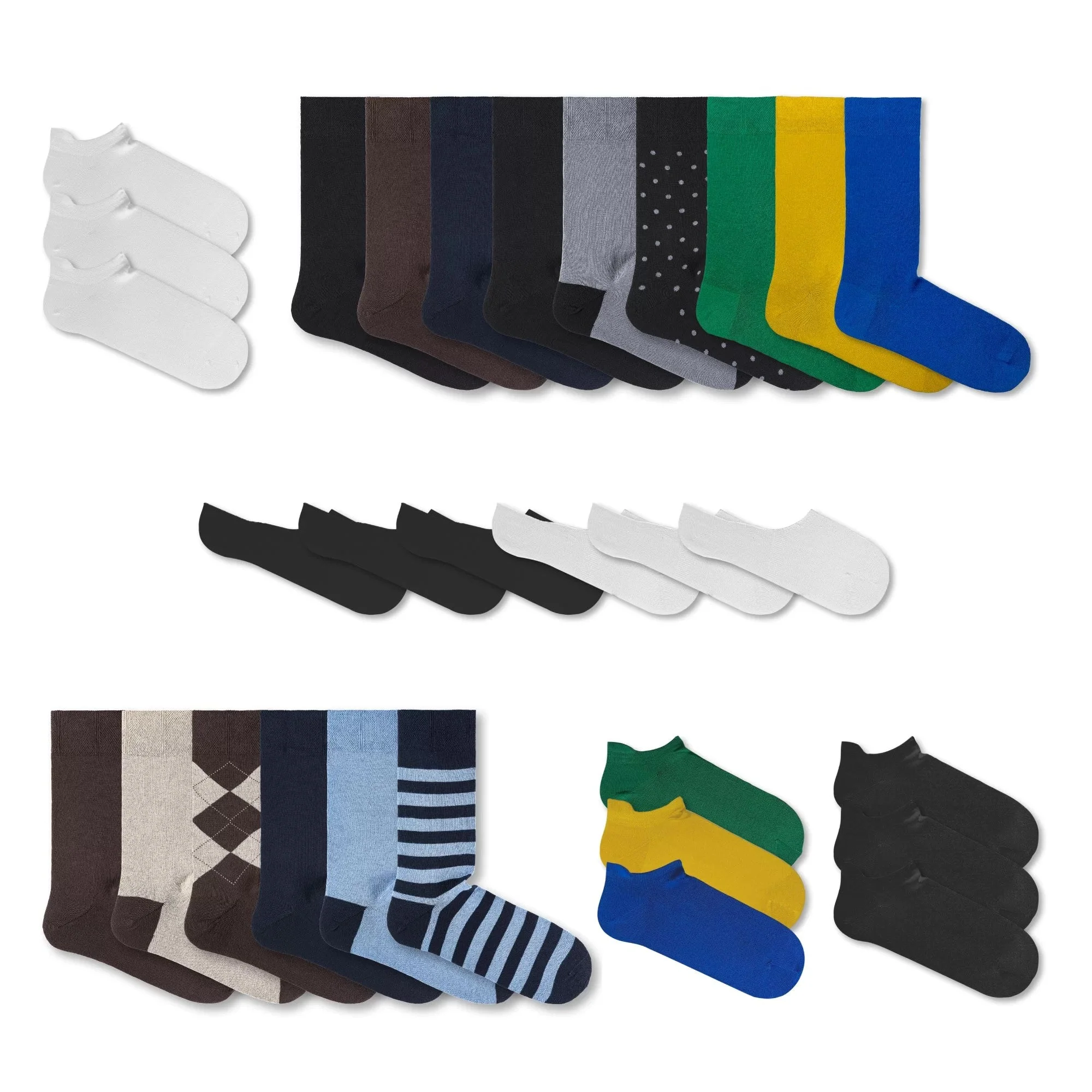 The Ultimate Cotton Sock Collection- 30 pairs