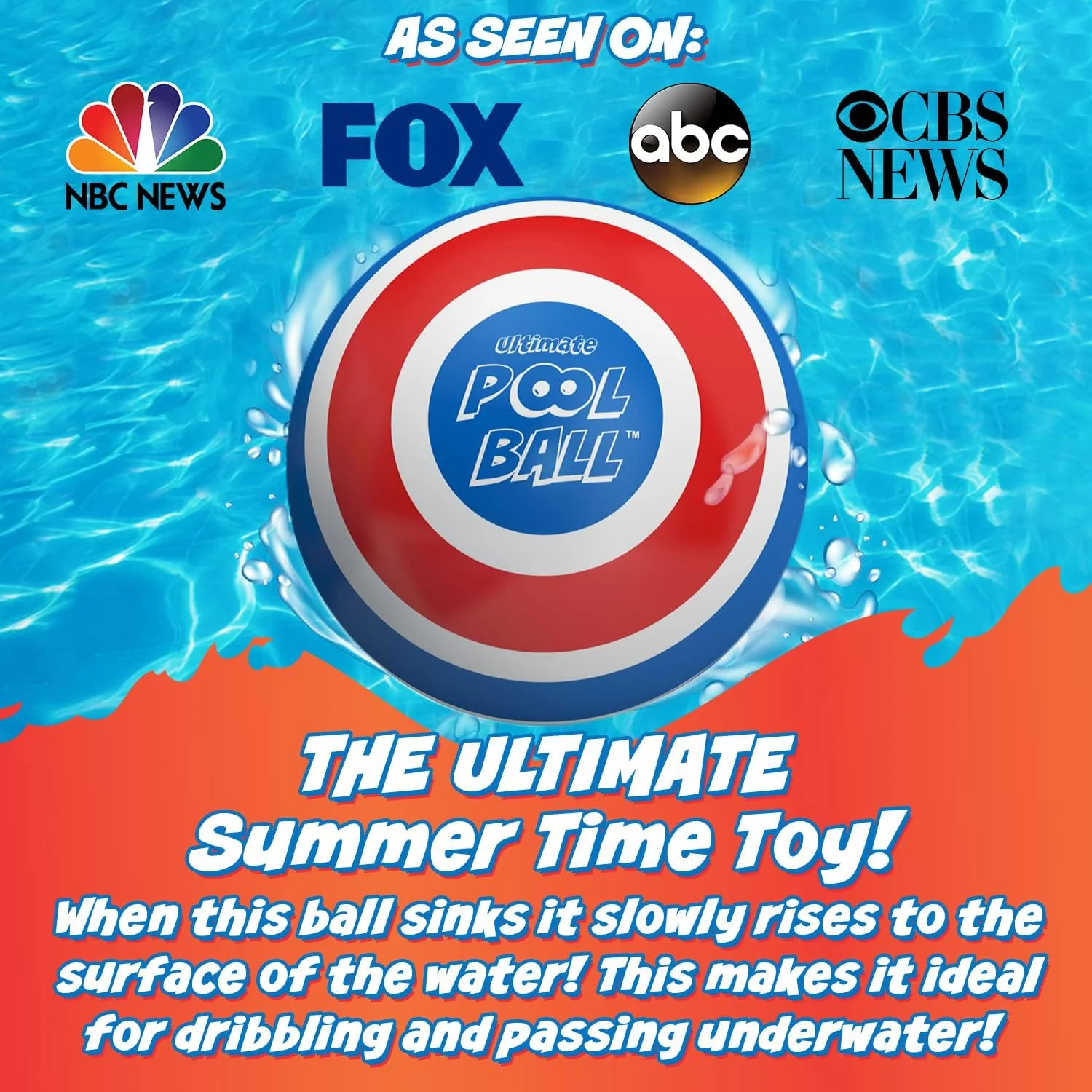 The Ultimate Pool Ball in Red/Blue - Fill with Water for Underwater Games (6+YRS) - Image 2