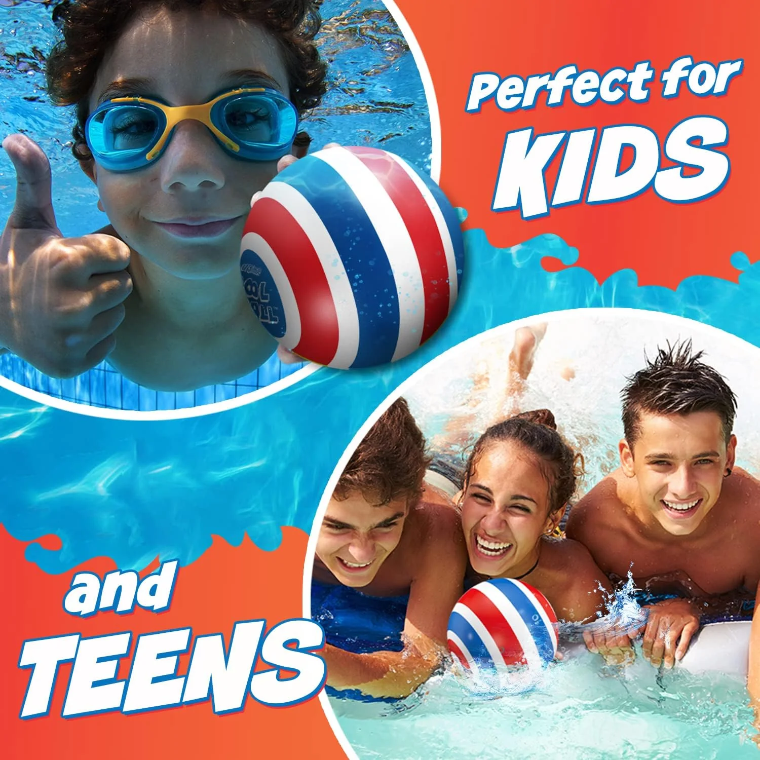 The Ultimate Pool Ball in Red/Blue - Fill with Water for Underwater Games (6+YRS) - Image 4