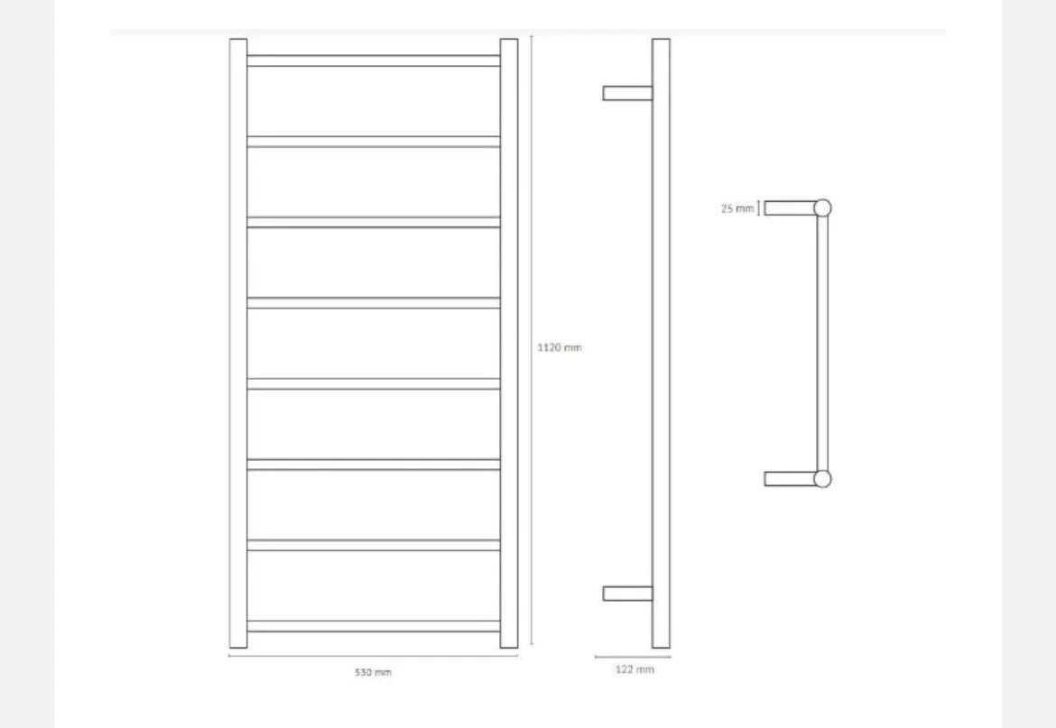 ThermoSphere Heated Towel Rail - White Powder Coated (1120 x 530mm) - Image 3