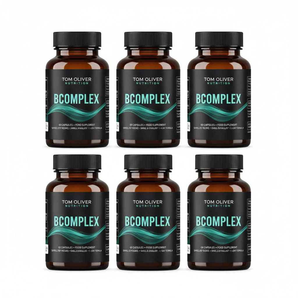 Tom Oliver Nutrition Vitamin B Complex for Energy, Nervous & Hormone Support - 6 Pack (360 Capsules)