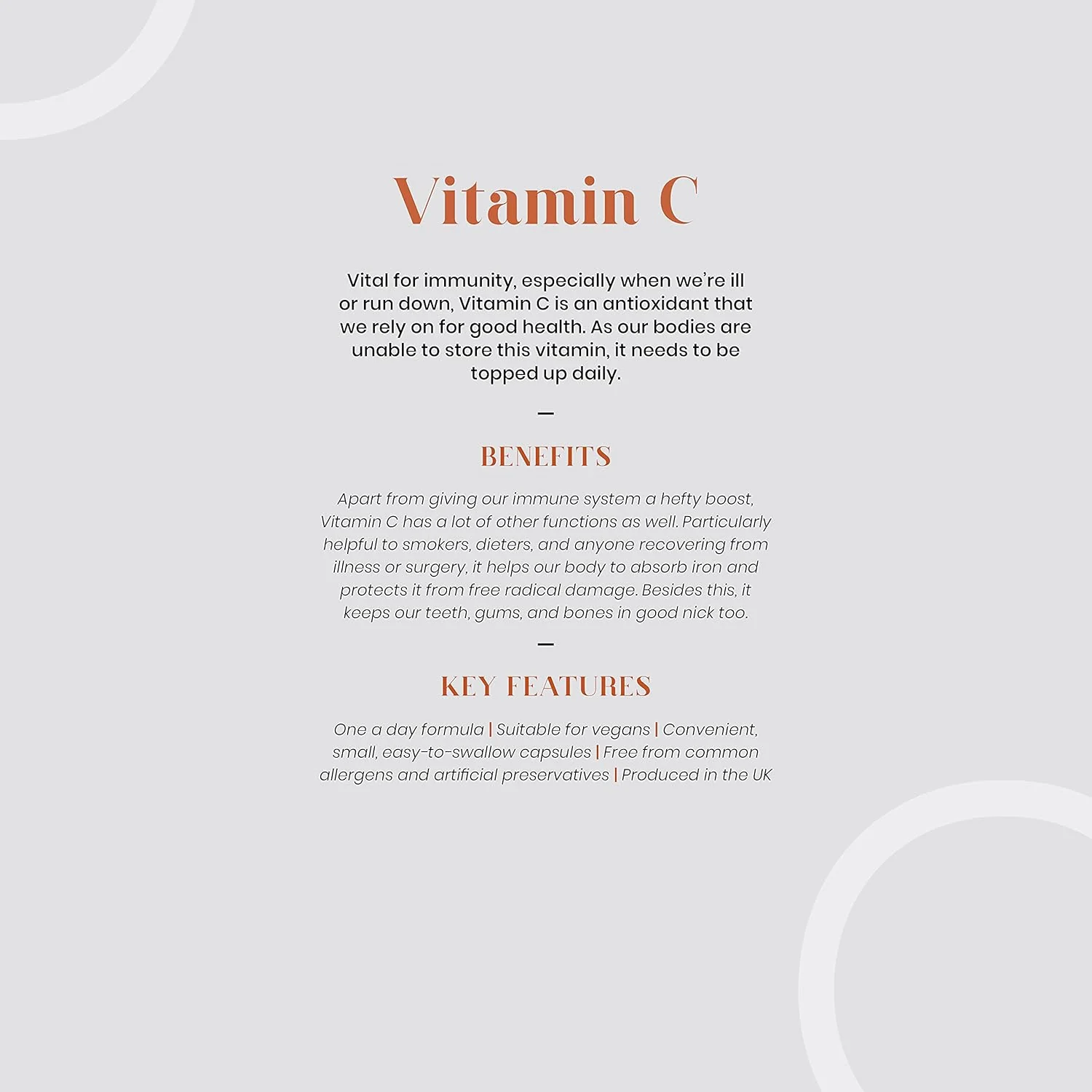 Tom Oliver Nutrition Vitamin C 1000mg - 6 Pack (360 Capsules) - Image 4