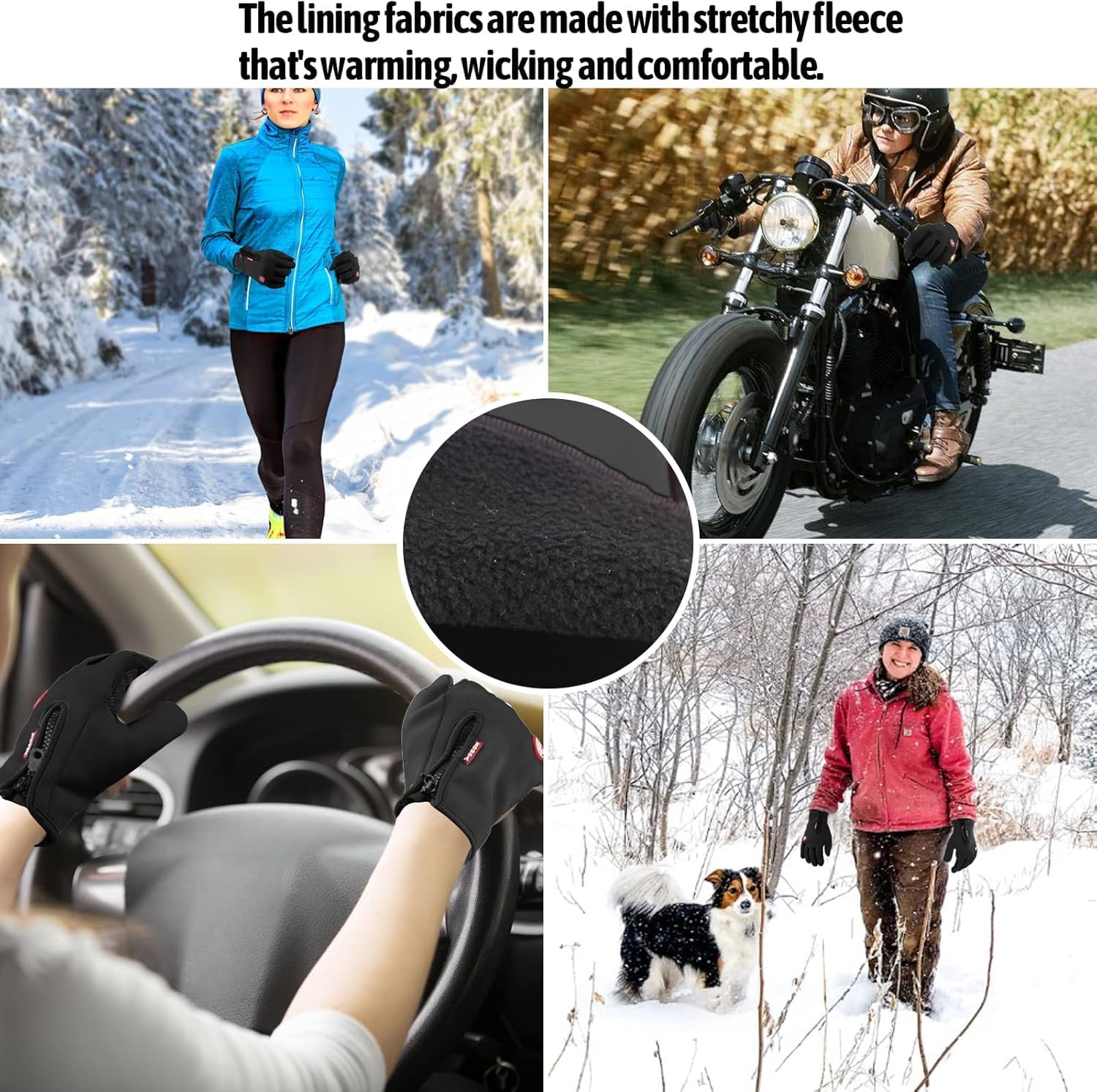 Touch Screen Anti-slip Thermal Winter Gloves for Running, Cycling (Large) - Image 7
