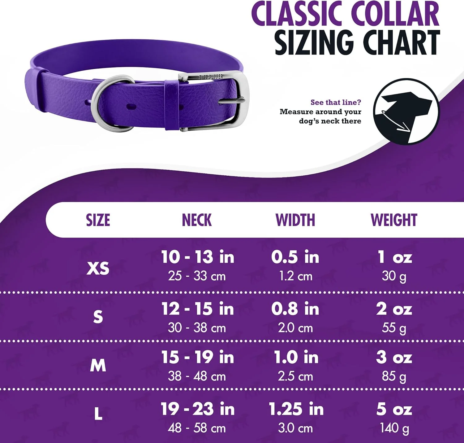 Tuff Pupper Classic Heavy Duty Dog Collar Purple - Medium - Image 6