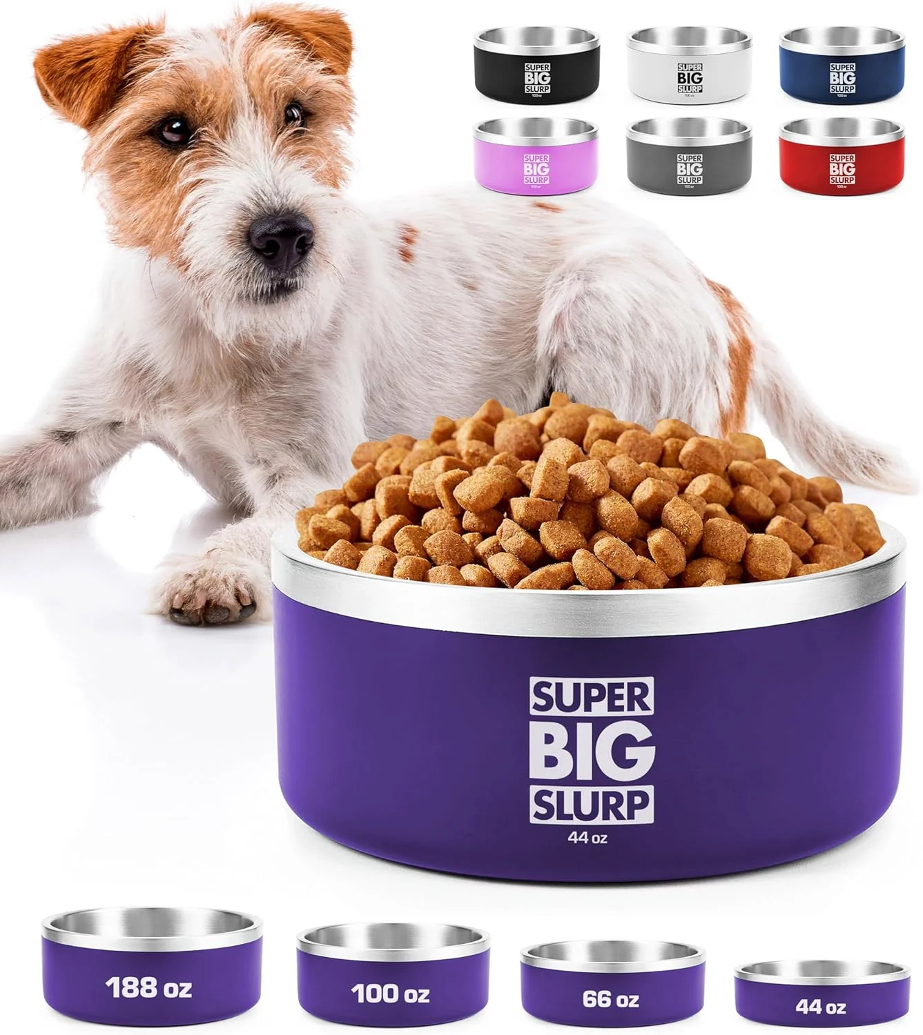 Tuff Pupper Heavy Duty Insulated Bowl for Large Dogs - 1250ml/44oz (Purple) - Image 3