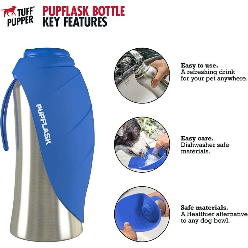 Tuff Pupper PupFlask Dog Water Bottle - 1.2 litre (Blue) - Image 2