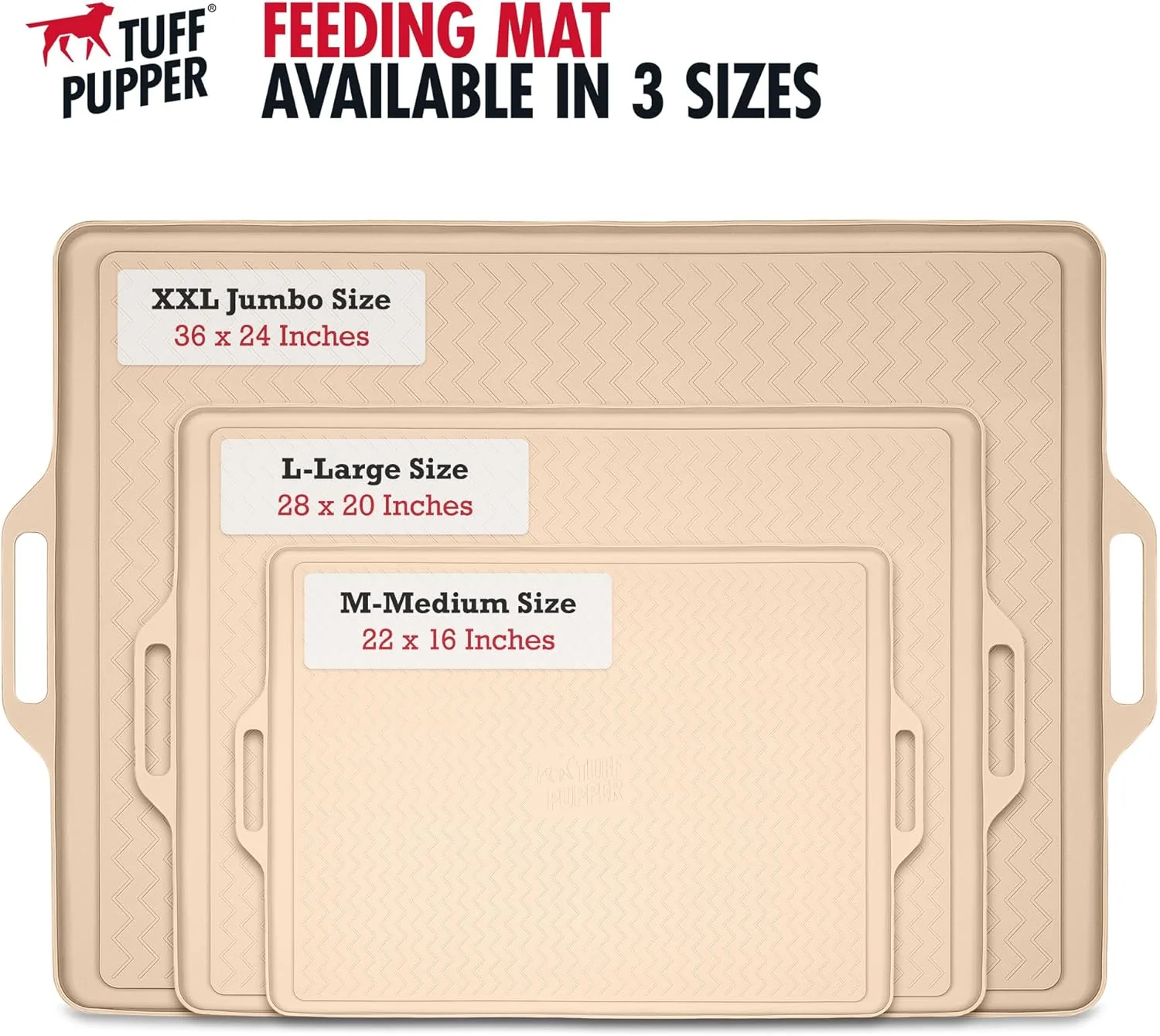 Tuff Pupper Waterproof Pet Feeding Mat - Grey (Large) - Image 4