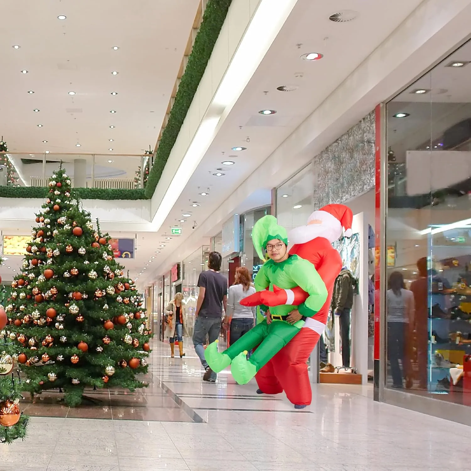 THE TWIDDLERS Christmas Inflatable Santa Carry Me Elf Adult Costume - Image 3