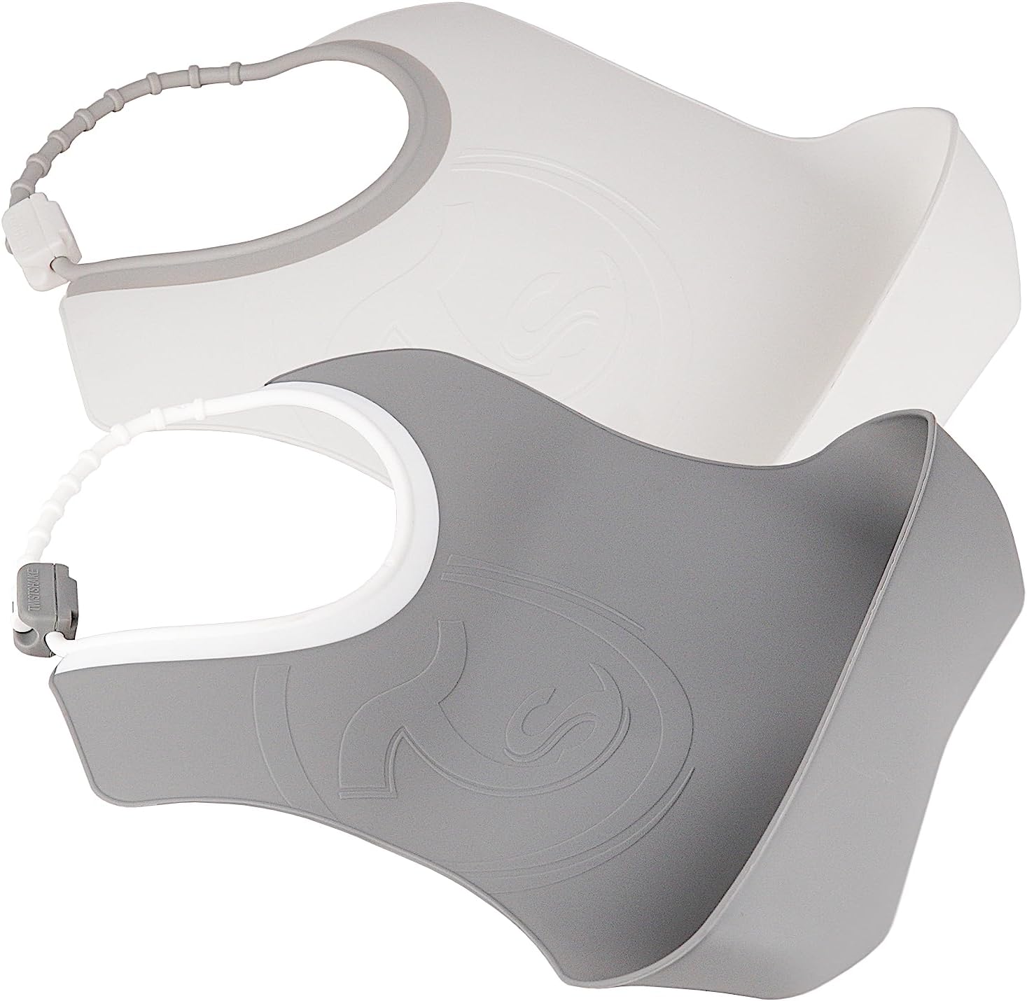 Twistshake 2X Baby Bibs with Crumb Tray - 4M+ (Grey/White) - Image 3
