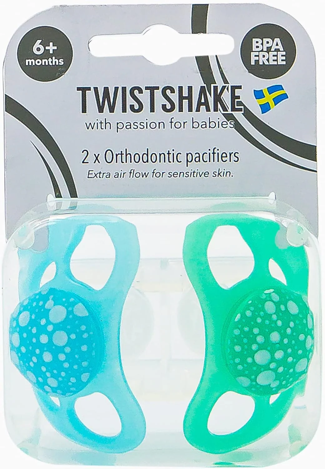 Twistshake 2X Orthodontic Pacifier, Baby Infant Soother 6+ Months, Blue/Green - Image 5