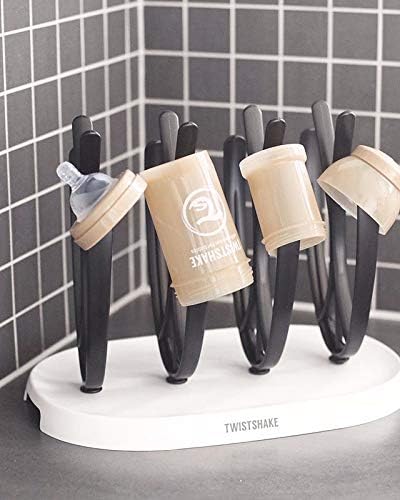 Twistshake Baby Bottle Dryer Rack for 8 Feeding Bottles - Black & White - Image 5