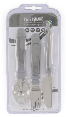 Twistshake Cutlery Leanring Set - 12M+ (Grey) - Image 4