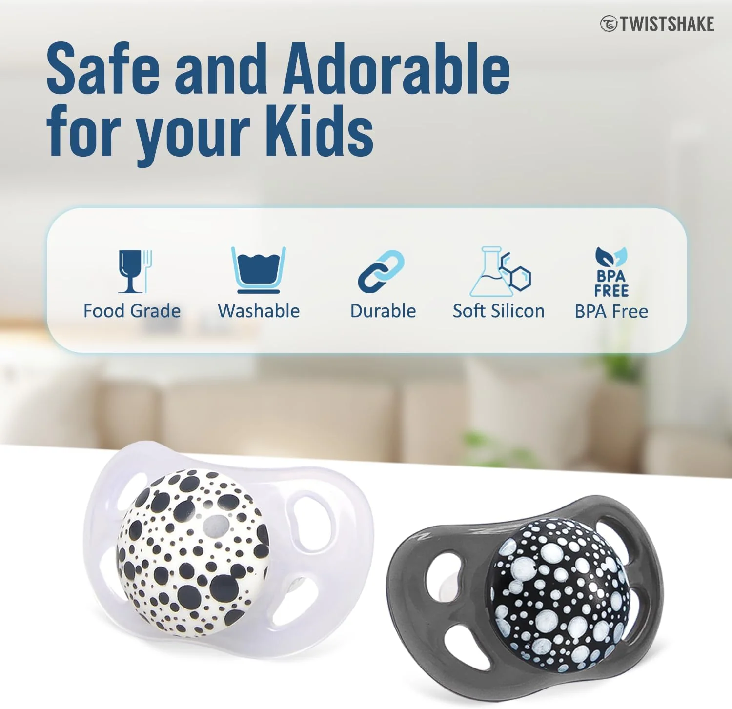 Twistshake Pacifier - Black/White (2 Pack) 6M+ - Image 6