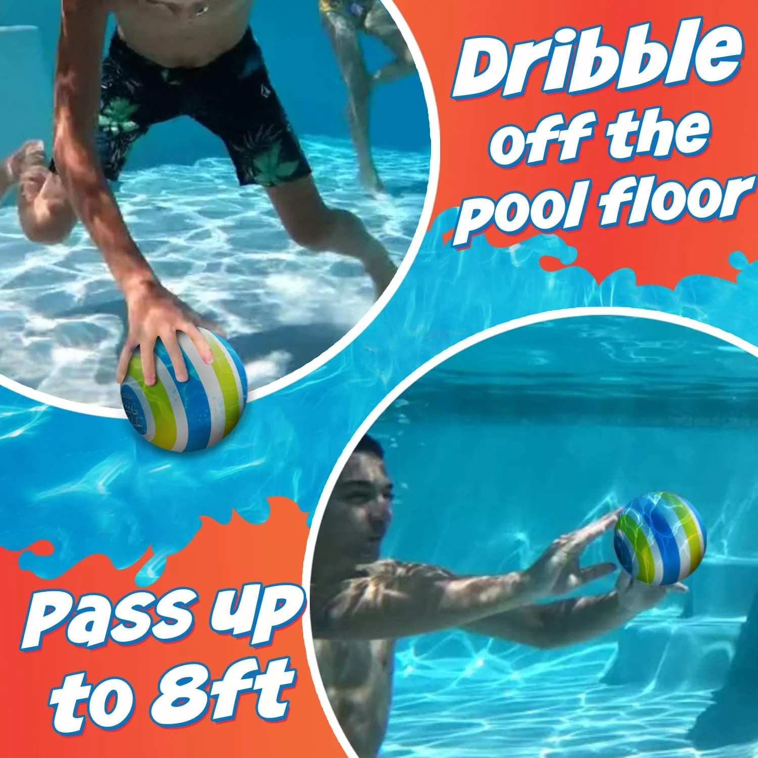 Ultimate Pool Ball - Fill it with Water for Underwater Action (Yellow/Cyan) - Image 3
