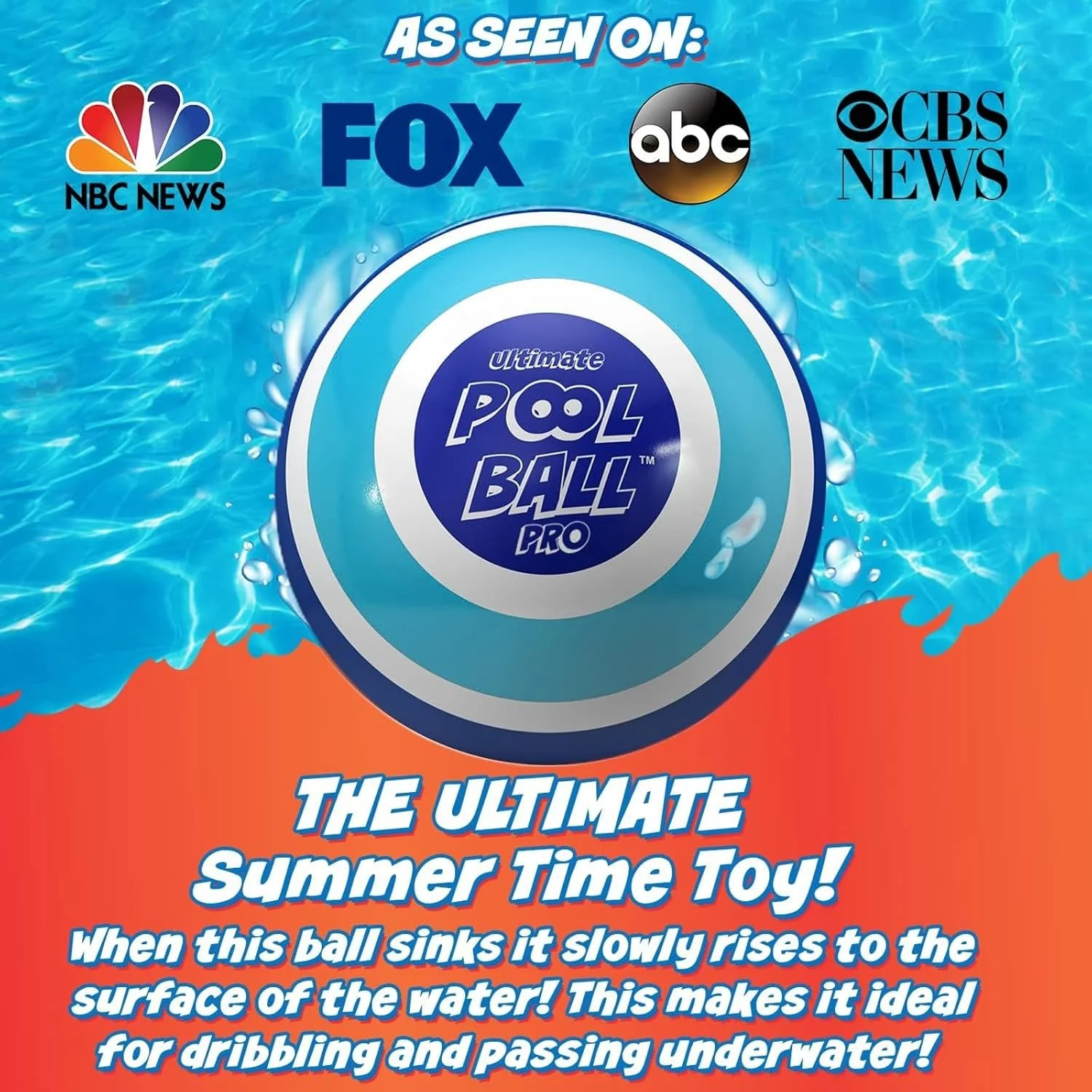 Ultimate Pool Ball - Fill it with Water for Underwater Action (Navy/Teal) - Image 2
