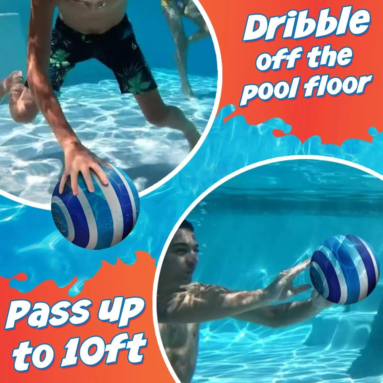 Ultimate Pool Ball - Fill it with Water for Underwater Action (Navy/Teal) - Image 3