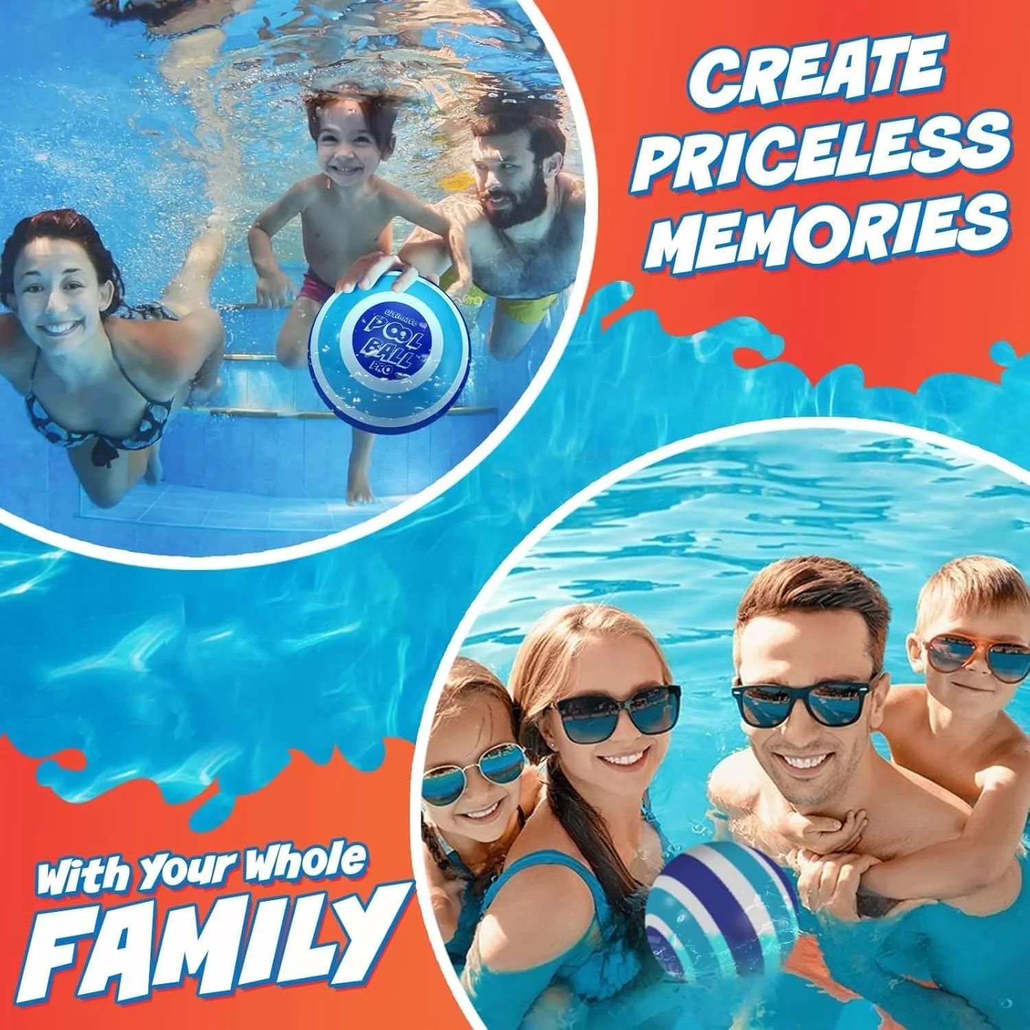 Ultimate Pool Ball - Fill it with Water for Underwater Action (Navy/Teal) - Image 5
